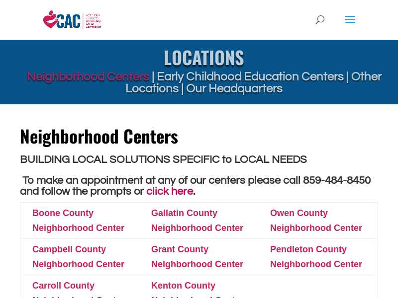 CAC Boone County Neighborhood Center Financial Assistance and Other Services